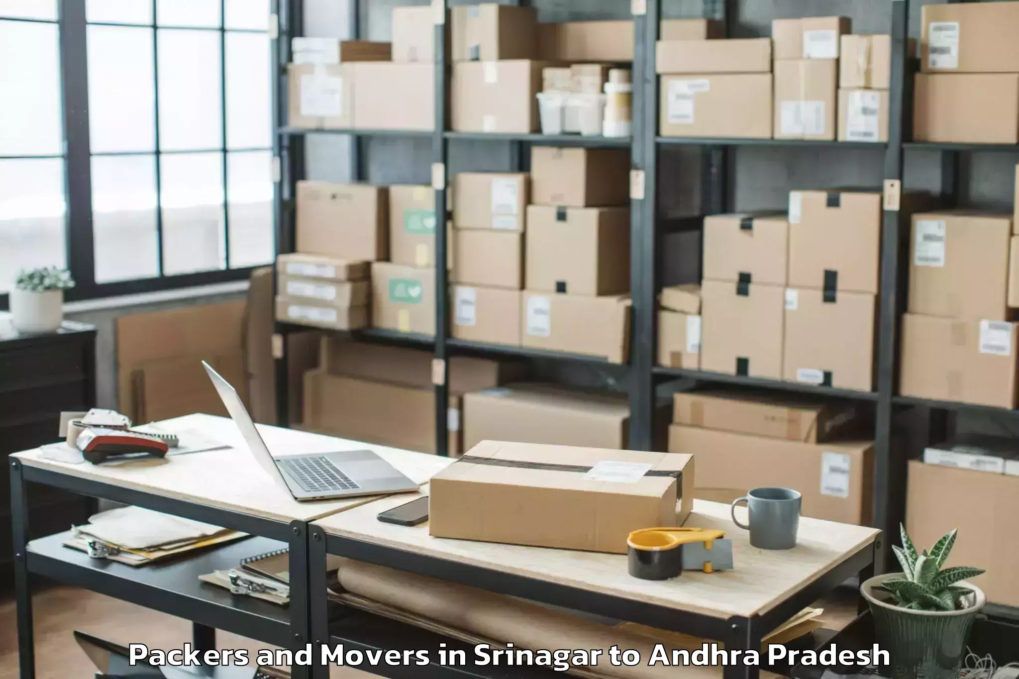 Quality Srinagar to Peddaraveedu Packers And Movers